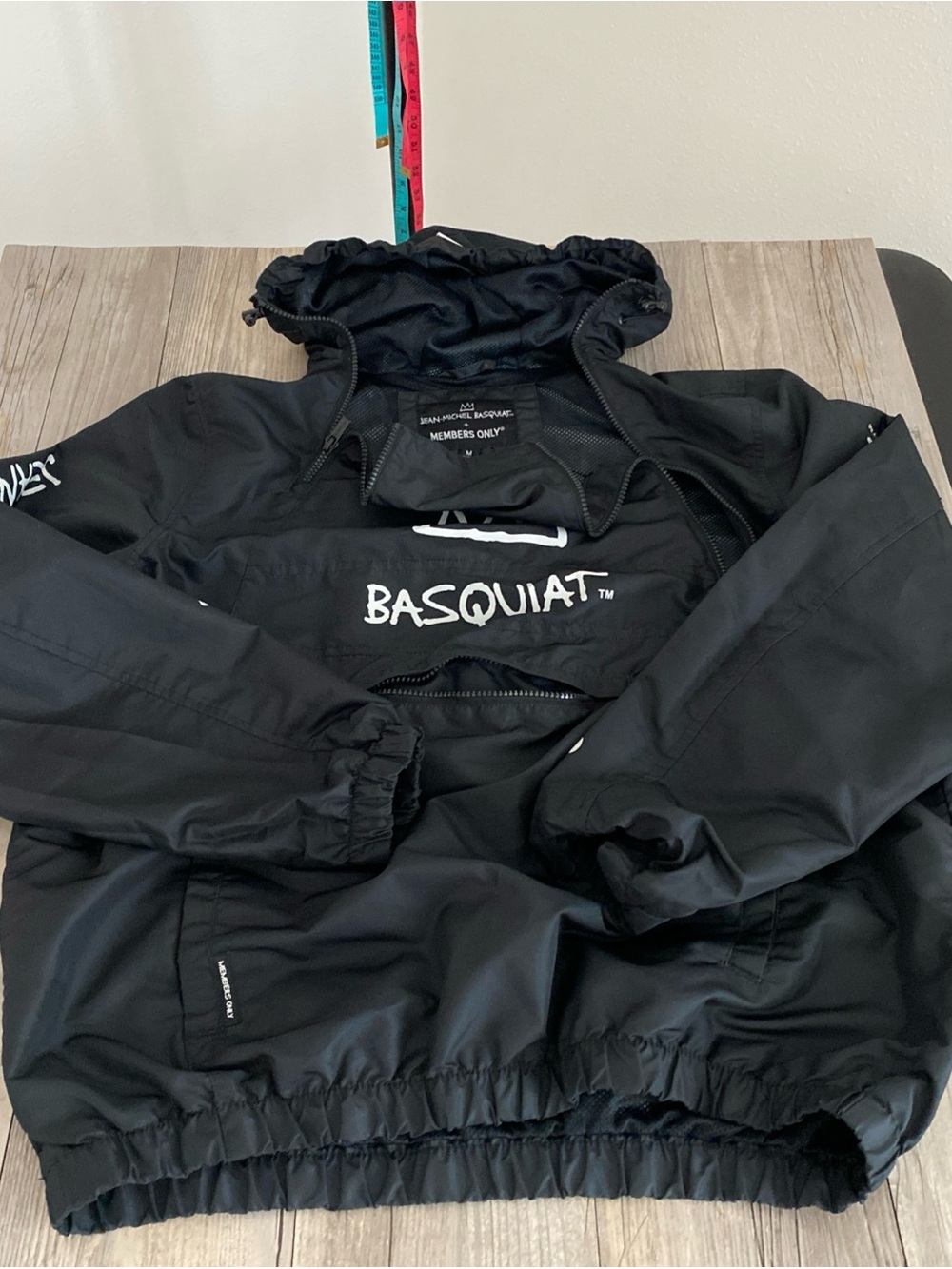 Jean Michel Basquiat Members Only Pullover Windbreaker Jacket Medium (READ)👇